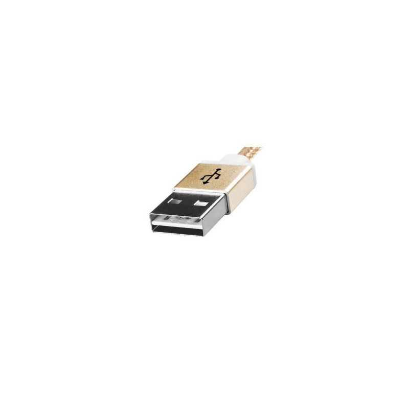 Câble USB type A vers Micro B mâle, 1mètre, or